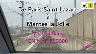 Paris saint Lazare à Mantes la Jolie via Conflans Saint Honorine [upl. by Joappa265]