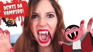 COME FARE I DENTI DA VAMPIRO IN CASA DIY Halloween vampire teeth tutorial [upl. by Anatollo]