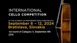 International Cello competition 2024 1st round of Category II September 6th 34 [upl. by Mcclenaghan]