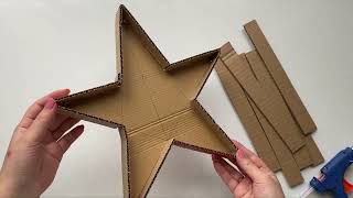 Christmas Decoration idea with Cardboard  DIY Affordable Christmas craft idea [upl. by Neruat82]