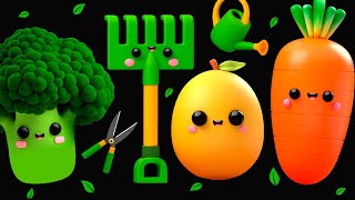 Baby Fruit Dancing in the GARDEN 🌿🌿🌿 Sensory Video 🌈💐🌹 [upl. by Ecertak750]