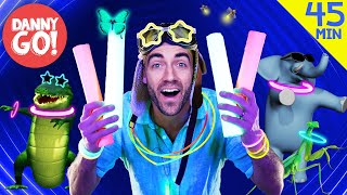 Glow Sticks Animals Bugs  more ⚡️🐒🐛  Dance Compilation  Danny Go Songs for Kids [upl. by Beckett785]