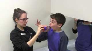 Longwood Pediatrics demonstrates how to use an Inhaler with a Spacer [upl. by Winnah]