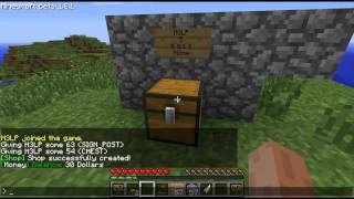 Bukkit 181 ChestShop Plugin HD [upl. by Lilah]