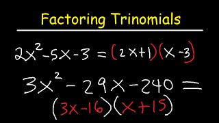 Factoring Trinomials ax2bxc By Grouping [upl. by Enened]