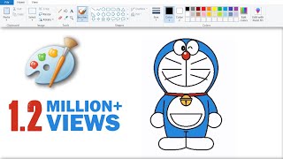 How to Draw Doraemon in MS Paint Easy [upl. by Drol]