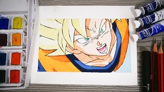 Drawing GOKU Super Saiyan New Movie Style [upl. by Giffer]