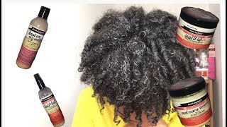 MY AUNT JACKIES CURLY HAIR ROUTINE  4B HAIR [upl. by Moffit151]