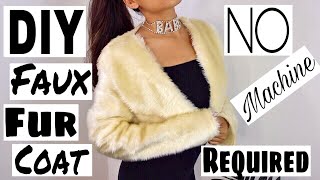 DIY NOSEWING MACHINE TUTORIAL FAUX FUR COAT [upl. by Ennagrom]