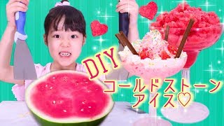 おうちでコールドストーン アイス！スイカスラッシーとシェイクを作ったよ♡ DIY Cold Stone Ice Cream MayuChannel [upl. by Acacia]