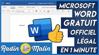 Comment avoir Microsoft Word gratuit officiel et légal en 1 minute  ⏰ [upl. by Ioves]