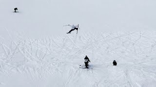 Skier jumps the entire run… [upl. by Enibas931]