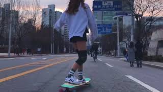 롱보드 댄싱  김효진안양 차없는 거리  Longboarding girl Hyojin Kim [upl. by Llerdna]