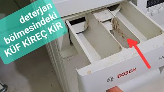 ÇAMAŞIR makinesi çekmecesindeki KÜF KİREÇ kir etkili şekilde nasıl temizlenir⁉️deterjan bölmesi [upl. by Carr480]