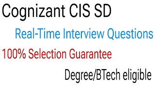 Cognizant CIS SD role interview questions  Preparation strategy [upl. by Leirza874]