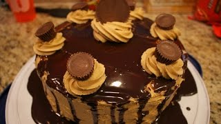 Reeses Peanut Butter Cake  How to Make a Homemade Peanut Butter Cake [upl. by Algy905]