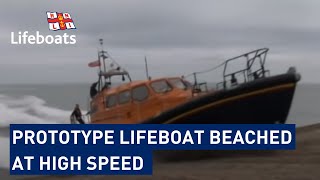 Prototype lifeboat being beached at high speed [upl. by Bashemath]