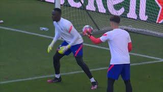 KEPA vs MENDY  Chelsea Goalkeeper Training [upl. by Ednyl]