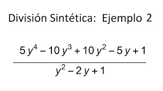 División Sintética Ejemplo 2 [upl. by Nyrek]