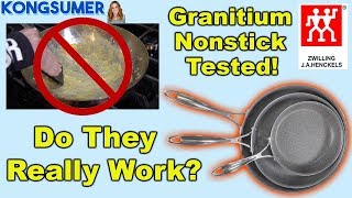 Easy Egg Cooking Pans Henckles Granitium Non Stick Tested and Reviewed  Close Up In 4K [upl. by Mcclees]