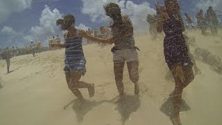 Blown Away Beach goers get blasted by a jet in St Maarten Maho Beach multiple camera angles [upl. by Lamori]