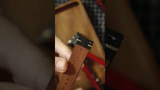 Installing a quick release springbar to make changing strap easier leathercraft watchstrap [upl. by Ydnelg]