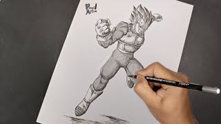 How to Draw Vegeta Easily  Dragon Ball Drawing Tutorial for Beginners  StepbyStep Guide [upl. by Abbott]