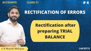 Rectification of Errors after Trial Balance Class 11  Class 11 Accounts  Rectification Entries [upl. by Eimyaj583]