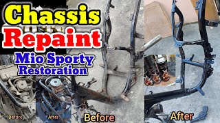 MIO SPORTY CHASSIS amp GAS TANK RESTORATION USING SAMURAI PAINT [upl. by Onitrof]