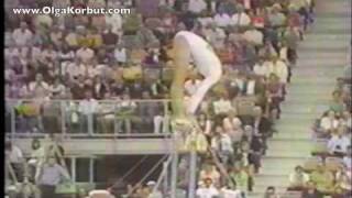 Olga Korbut Uneven Bars with Korbut Flip slow motion replay 1972 Olympics [upl. by Newberry203]