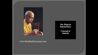 Ven Walpola Rahula Thero Concept of Rebirth [upl. by Drugi680]