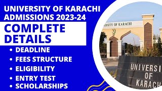 University of Karachi Admission 202324  Complete Details [upl. by Cornelia]