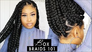 EASY amp NEAT JUMBO BOX BRAIDS elastic band method [upl. by Adnamaa249]