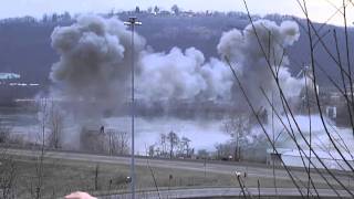 Fort Steubenville Bridge Demolition 2D Slo Mo [upl. by Pierrepont]