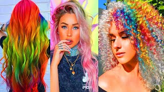 Top 10 Amazing Hair Color Transformation For Long HairRainbow Hairstyle Tutorials Compilations [upl. by Kirsteni]