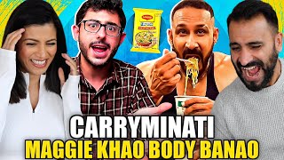 CARRYMINATI  MAGGIE KHAO BODY BANAO  Tarun Gill Roast  REACTION [upl. by Lynnett]