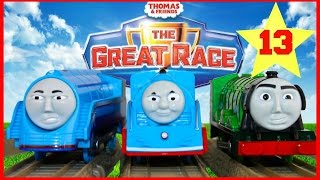 THOMAS AND FRIENDS THE GREAT RACE 13  TRACKMASTER STREAMLINED THOMAS Kids Playing Toy Trains [upl. by Neelra]