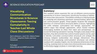 Science Education Podcast 002 Visualizing Communication Structures in Science Classrooms [upl. by Zile736]