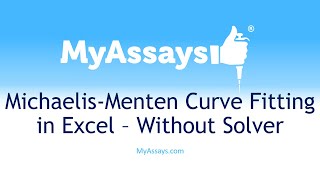 How to Easily Perform MichaelisMenten for Vmax and Km in Excel  Without Using Solver [upl. by Feinleib252]