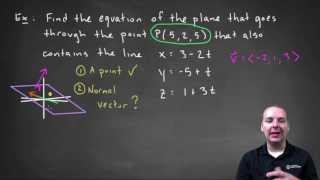 Equation of a Plane Given a Line in the Plane  Example 3 medium [upl. by Rotow]