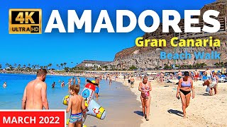 Gran Canaria Amadores Beach Walk Spain 4K  March 2 2022 Canary Islands [upl. by Chae557]