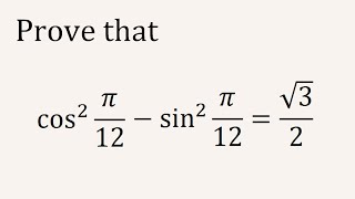 Prove that cos2π12sin2π12√32 [upl. by Grosmark]