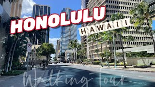 Honolulu downtown walking tour  Oahu Hawaii USA  Nov 2022  Honolulu Hawaii 4K [upl. by Tiernan]