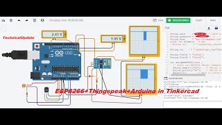 Tinkercad Arduino Project To Interface ESP8266ThingSpeakArduino in Tinkercad Simulator [upl. by Ecnav]