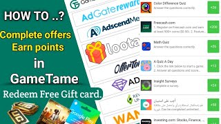 How to Use GameTame and Complete Quiz Earn point amp Get Free Gift card Pubg UC Redeem Code [upl. by Ydroj203]