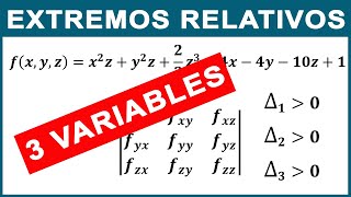 📌 EXTREMOS RELATIVOS de una Funcion de TRES VARIABLES [upl. by Yenot476]