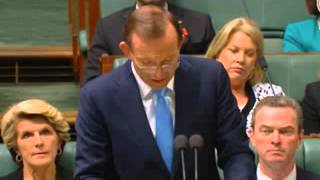 Australian Prime Minister Tony Abbott over missing Malaysia Airlines [upl. by Gelasias]