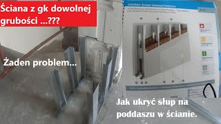 Jak wykonać ścianę z płyt gipsowych dowolnej szerokości Ściana instalacyjna z płyt gipsowych [upl. by Ardnosal]