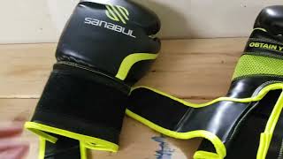 Sanabul Essential Gel Boxing Kickboxing Punching Bag Gloves Review [upl. by Elleunamme309]