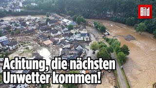 Katastrophenschutz alarmiert Unwetterwarnungen für Flutgebiete [upl. by Lrae112]